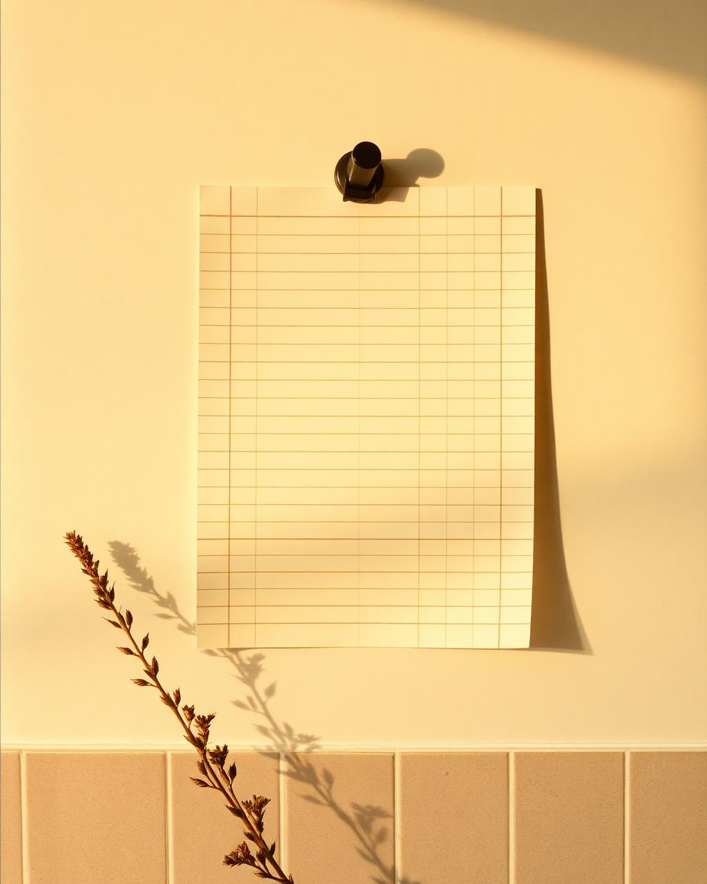 A wall calendar in a bright kitchen in morning light.